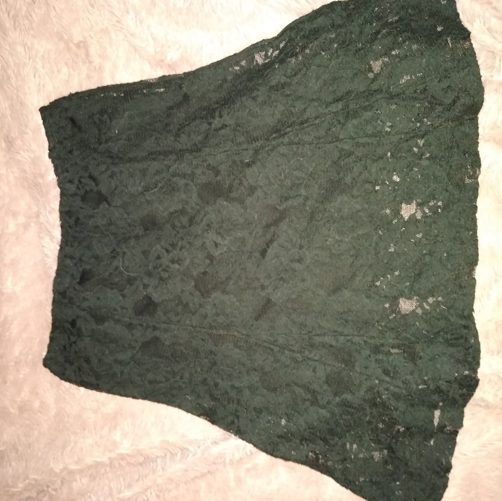 Black lace knee length skirt